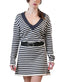 Aurelie Blue Navy and White Knitted Dress